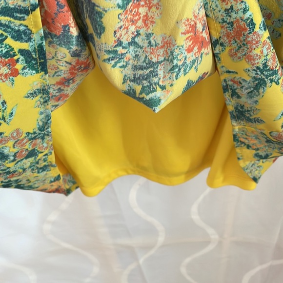 Pink Owl Yellow Floral Print Dress, Small - Picture 4 of 8